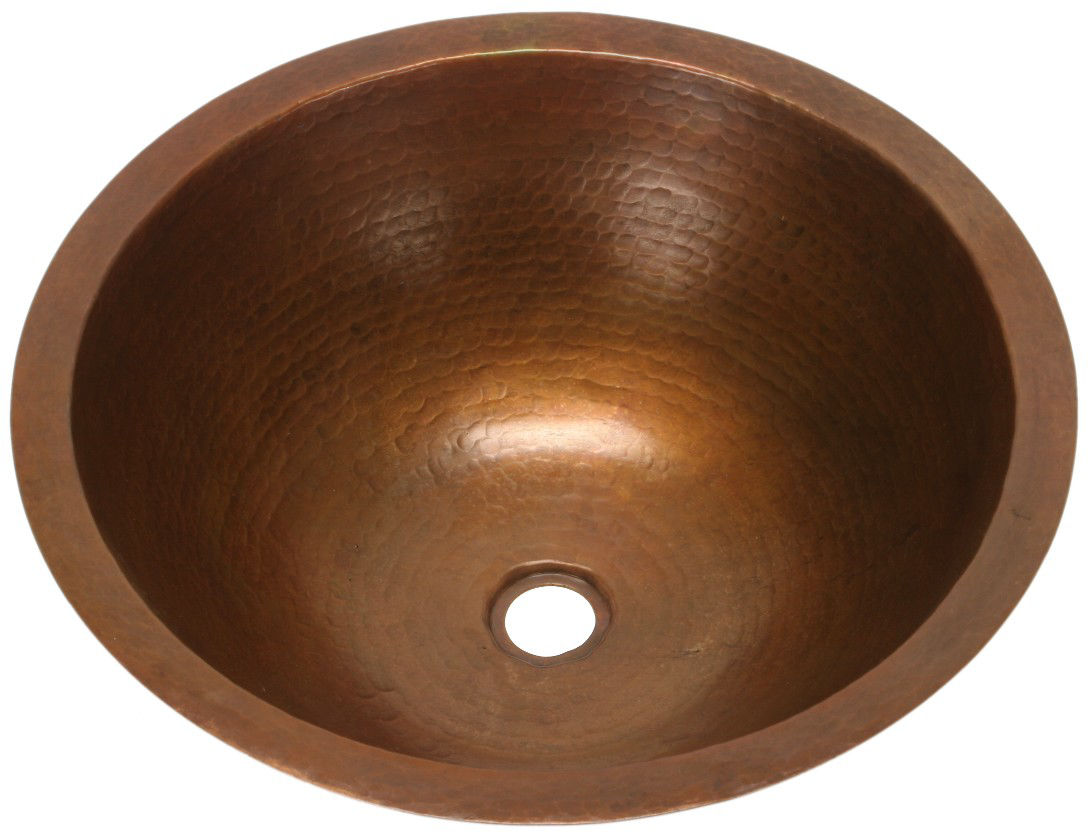 round bathroom sink copper 19in rod