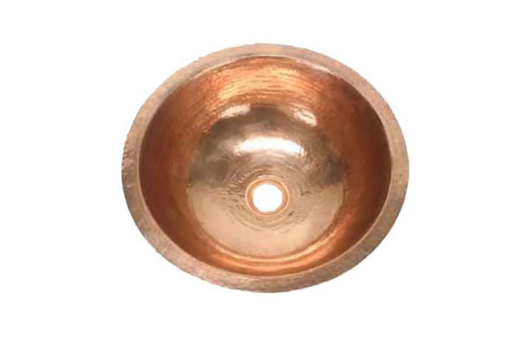 round copper bathroom sink