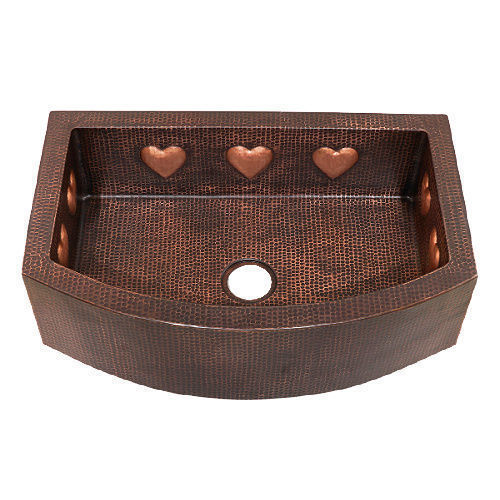 0079314 Soluna Copper Farmhouse Sink Rounded Front Whearts 